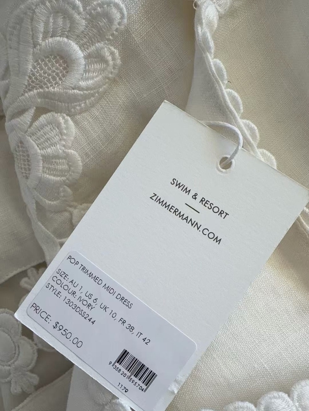 Zimmermann White Lace-Panel Midi Dress - Picture 3 of 3